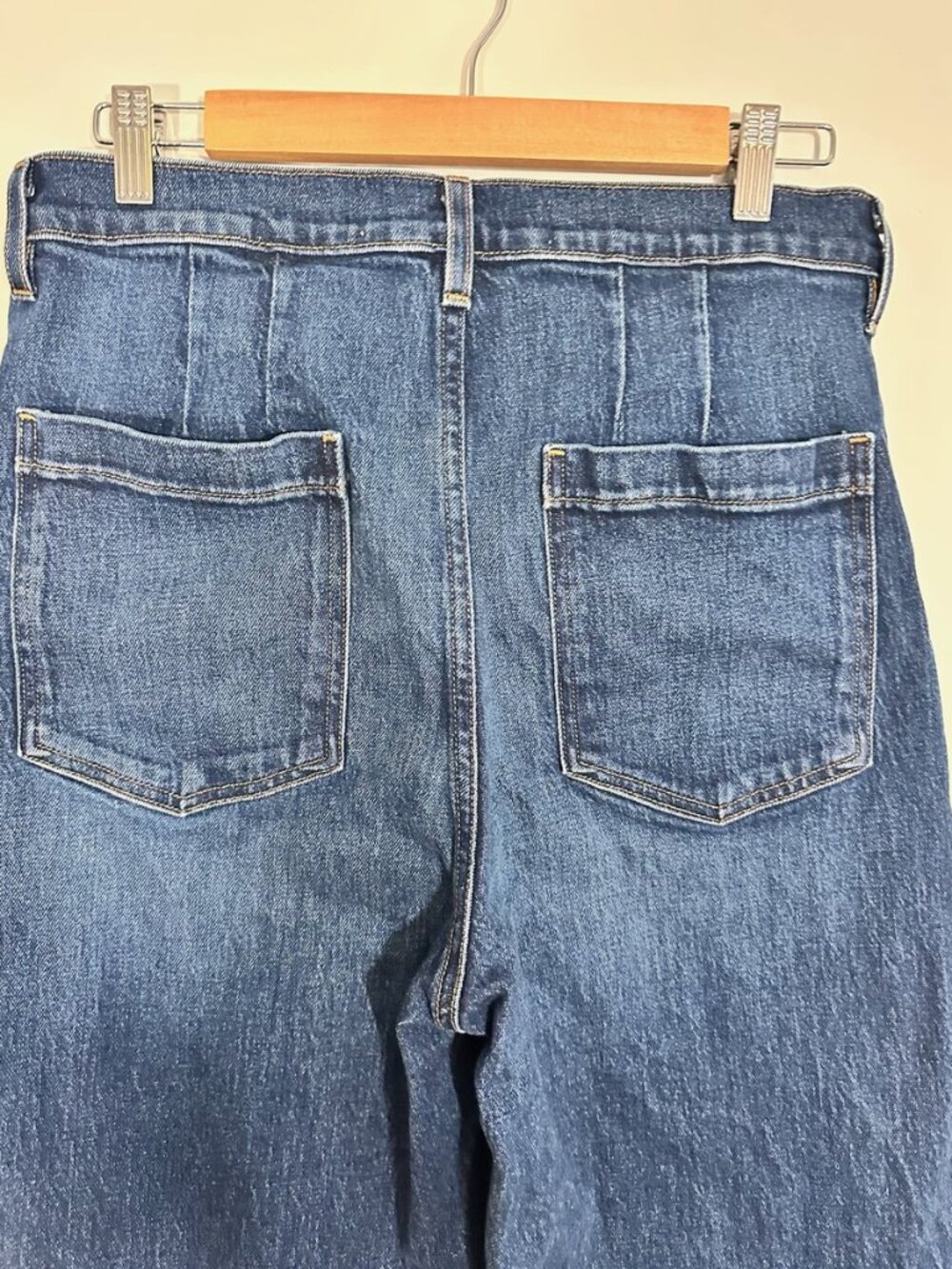 Sezane Denim High-Rise Wide-Leg Jeans Sz 42/10 - Picture 3 of 5